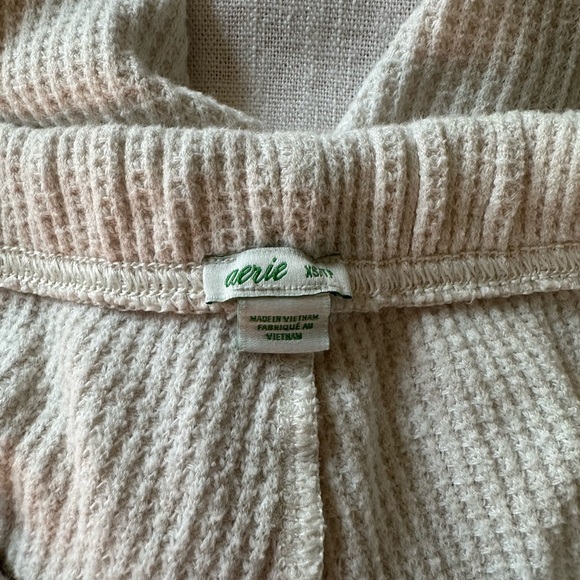 Aerie Cream Waffle Knit Pajama Pants - Picture 6 of 9